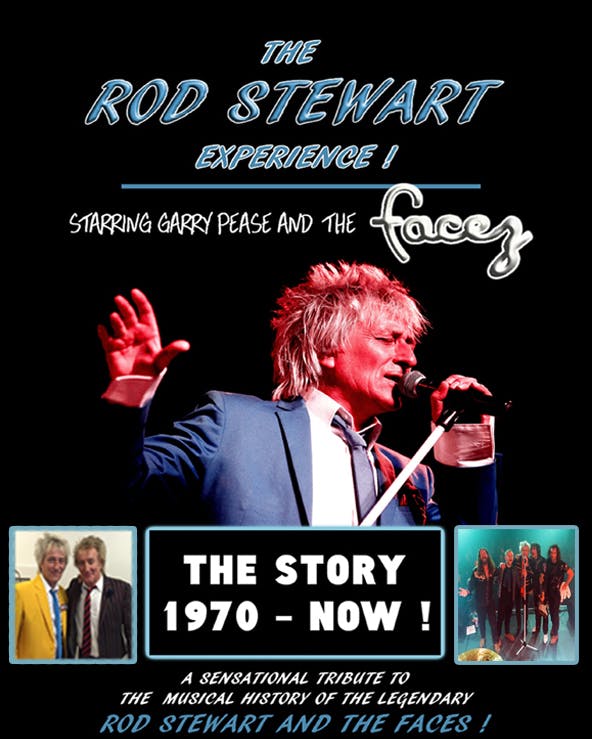 Poster for the The Rod Stewart Experience performance at the Gorleston Pavilion Theatre